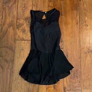 Wear Moi Black & Purple Floral Dance Dress Leotard Girls XL